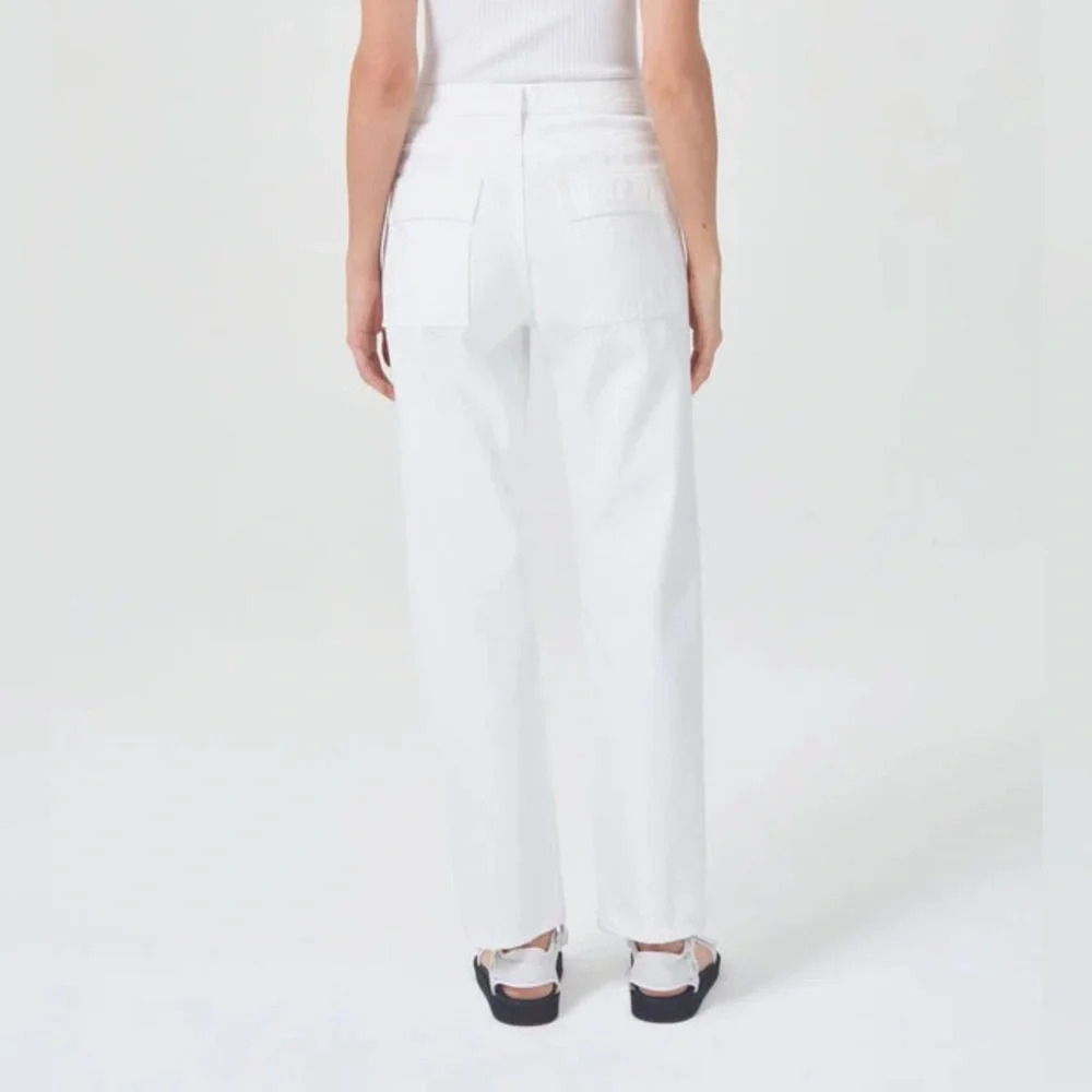 NWOT AGOLDE Cooper Cargo Jeans Milkshake White Denim Casual Women’s 25 - Picture 2 of 13